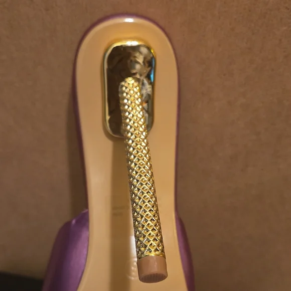 Cape Robbin Satin Heels with Gold Stiletto - Picture 2 of 7